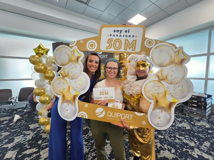 Aeropuerto Internacional Mariscal Sucre celebra un hito monumental al recibir a su pasajero número 50 millones.