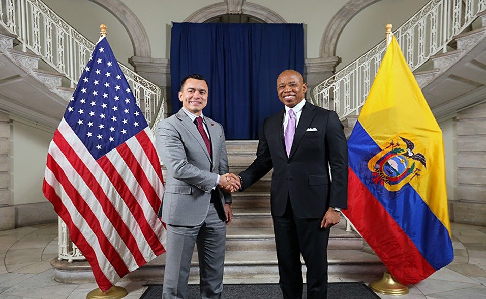 En este encuentro diplomático, el presidente de Ecuador y el alcalde de Nueva York discuten sobre seguridad y migración