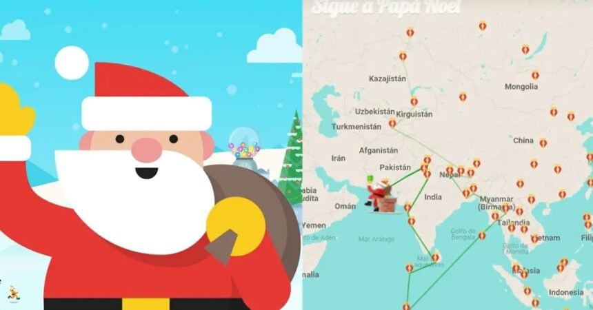 El Santa Tracker de Google permite seguir en vivo el recorrido de Papá Noel mientras reparte regalos esta Navidad.