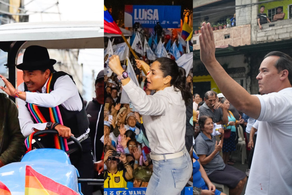 El cierre de campaña en Ecuador destacó por caravanas, conciertos y actos multitudinarios en Quito y Guayaquil, a tres días de las elecciones.