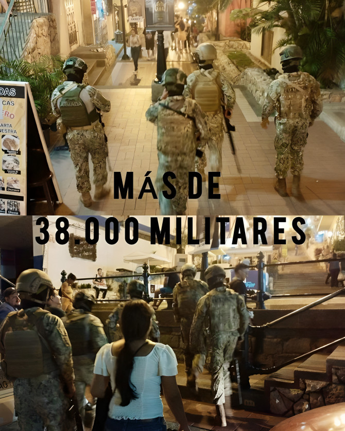 38.000 militares desplegados en Ecuador para garantizar la seguridad durante el feriado de Semana Santa en todo el país.
