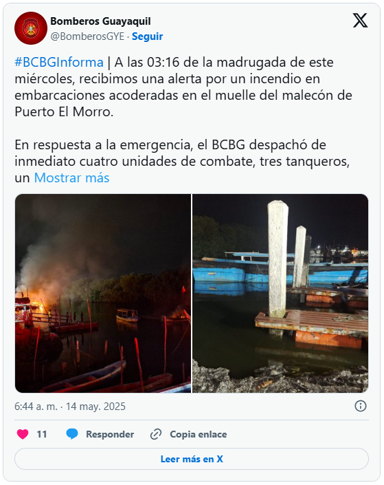 incendio en el puerto El Morro
