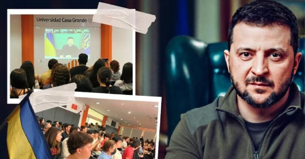 Volodímir Zelenski en conversatorio virtual con estudiantes ecuatorianos desde la Universidad San Francisco de Quito (USFQ)