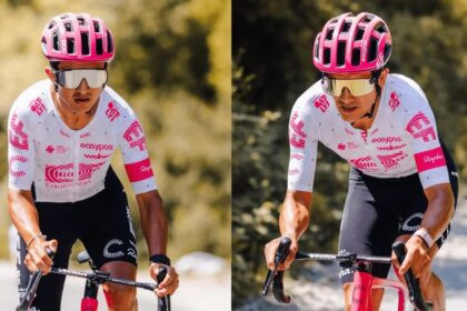 Richard Carapaz una etapa de montaña en el Giro de Italia.