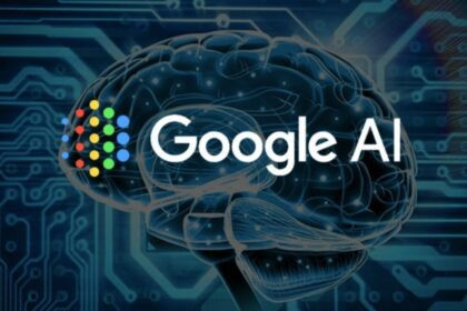 Logo de Google junto a iconos de inteligencia artificial que representan el lanzamiento de AI Mode y nuevas funciones de traducción.