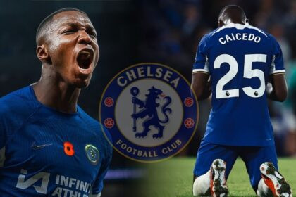 Moisés Caicedo con el Chelsea