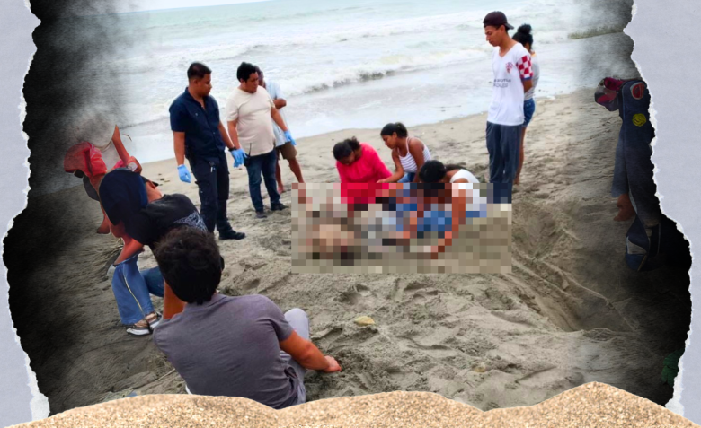Playa Punta de Mico, donde hallaron enterrados a dos jóvenes en Pedernales, Manabí