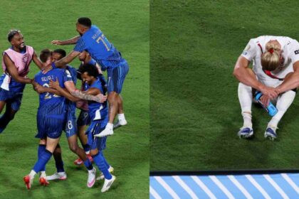 Jugadores de Al-Hilal celebran la eliminación del Manchester City en el Mundial de Clubes 2025