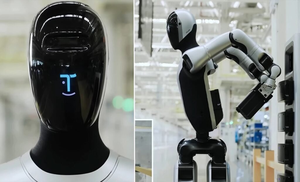 Robot humanoide Walker S2 demostrando robótica avanzada con autonomía energética mediante intercambio automático de batería