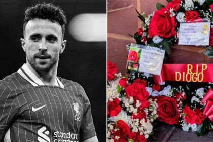Homenaje en Anfield por la muerte de Diogo Jota