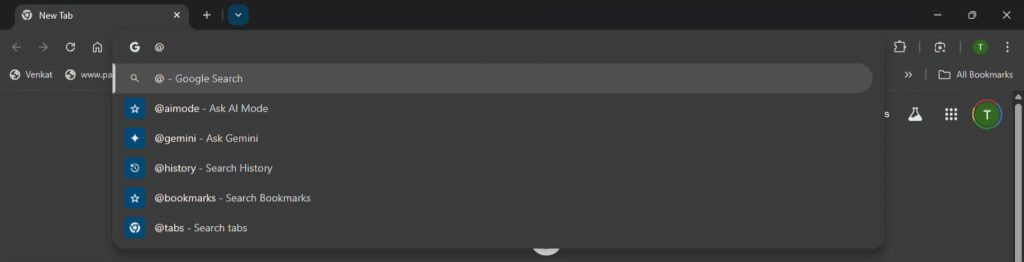 modo IA en la barra de búsqueda de Chrome