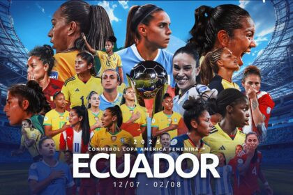 Jugadoras disputando un partido de la Copa América Femenina 2025 en Quito, Ecuador