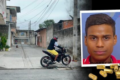 Escena del crimen donde fueron asesinados los hermanos en Guayaquil