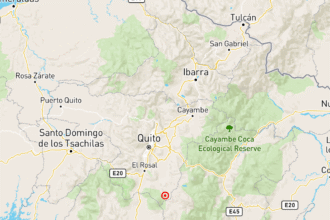 Epicentro del temblor en Cotopaxi registrado el 16 de agosto de 2025 en Ecuador.
