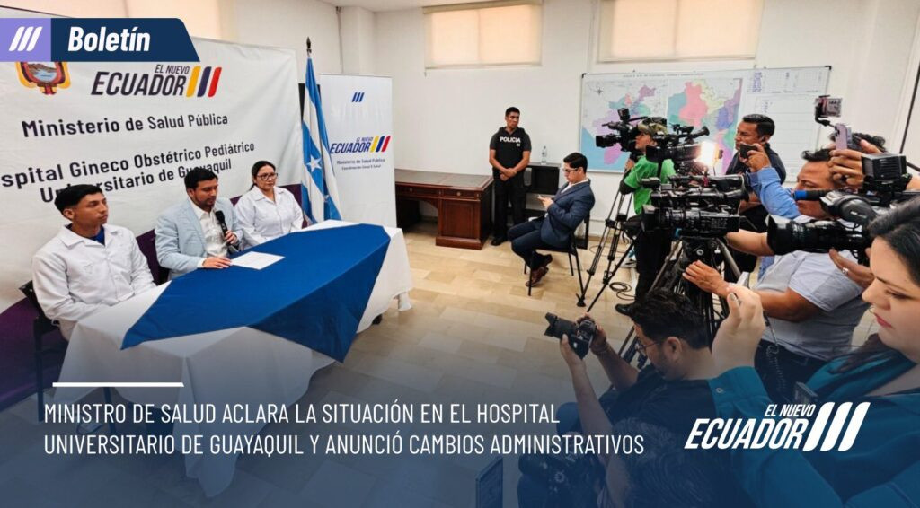 Ministro Jimmy Martín en rueda de prensa sobre comisión externa investigará decesos de neonatos en Guayaquil