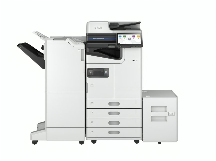 Epson WorkForce Enterprise AM-M5500 impresora multifuncional monocromática en oficina empresarial moderna