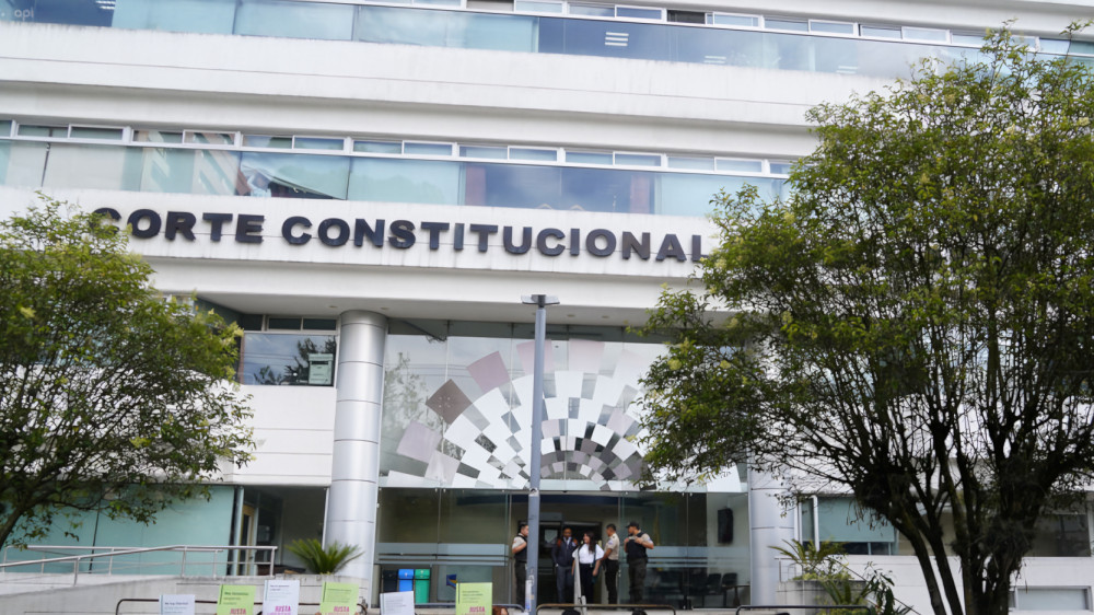 Fachada de la Corte Constitucional de Ecuador en Quito en junio de 2024