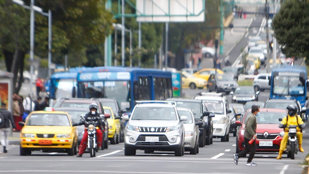 Tráfico vehicular en Quito