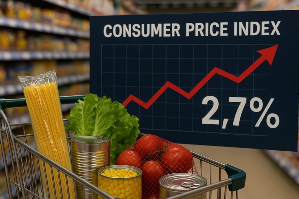 Gráfico del aumento de precios en EE. UU. en julio por impacto de aranceles de Trump.