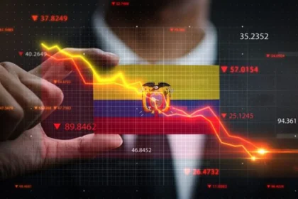 Gráfico del riesgo país de Ecuador con tendencia a la baja en 2025.