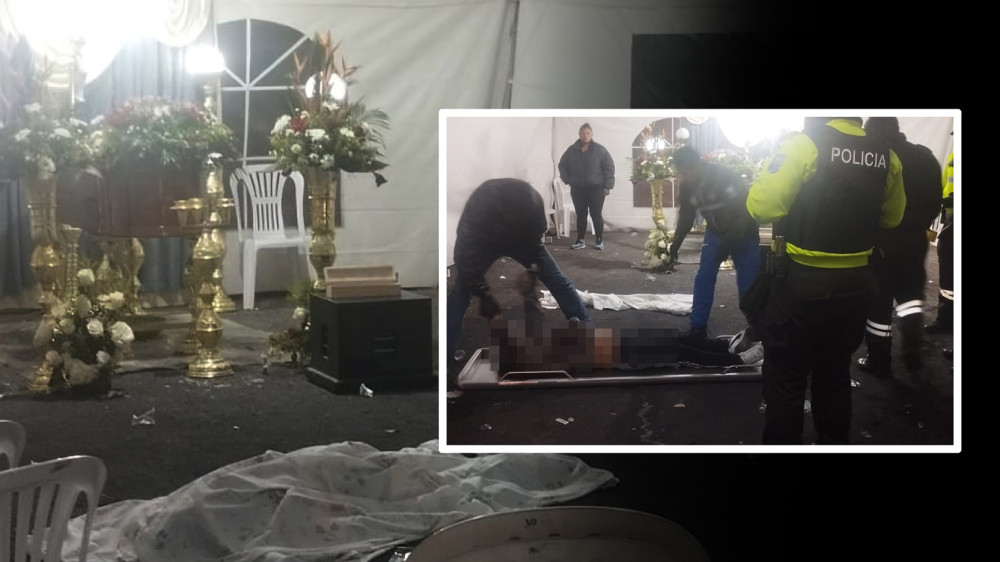 Escena del crimen donde ocurrieron los asesinatos en La Roldós Quito con presencia policial investigando