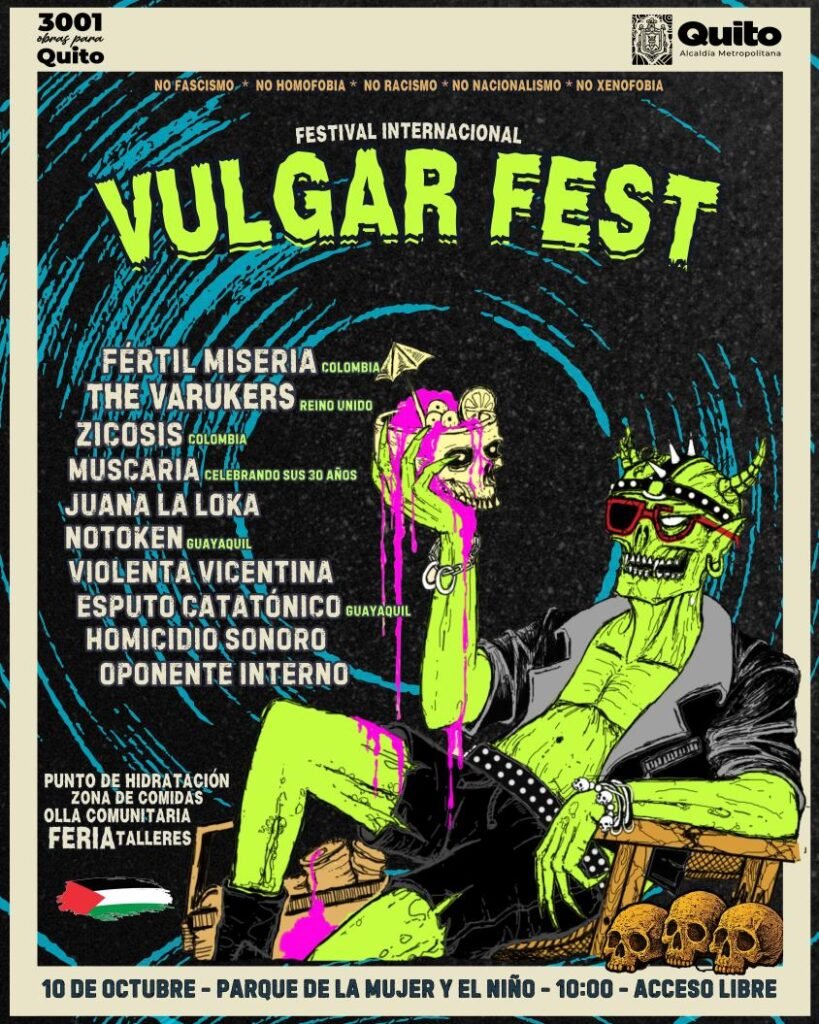 The Varukers en concierto durante Vulgar Fest 13 en Quito, festival de punk y hardcore 2025