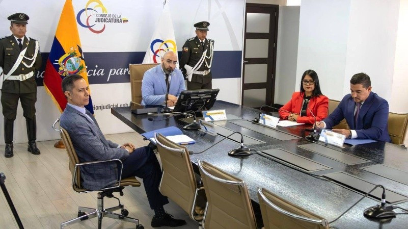 Autoridades del Consejo de la Judicatura durante las primeras semanas de la gestión 2025 en Quito