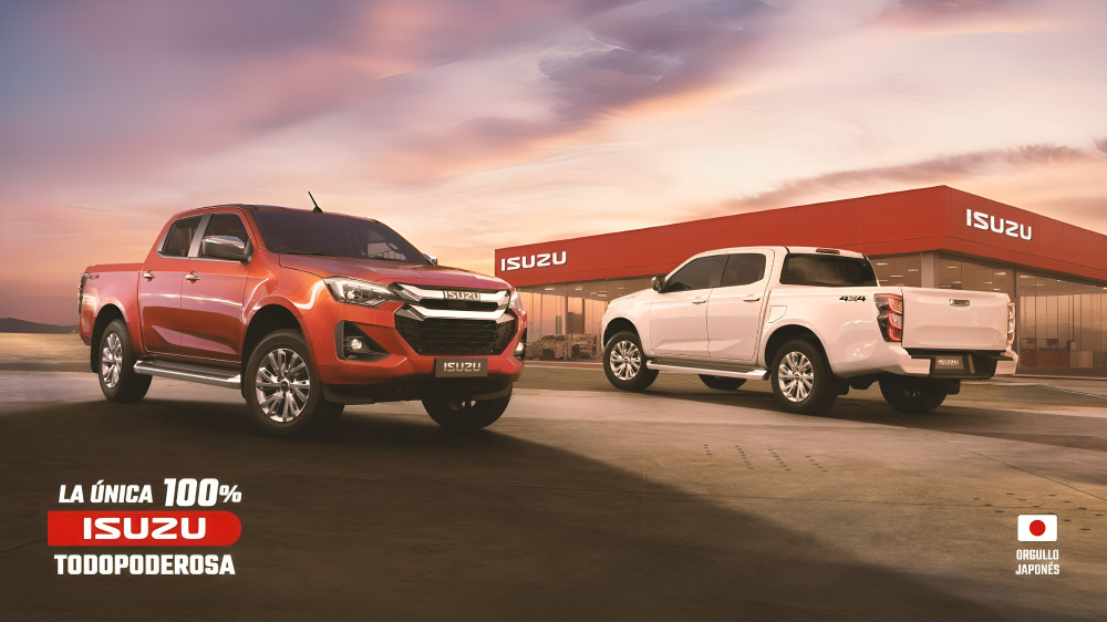 Camioneta Isuzu Pickup Truck con sistemas de seguridad avanzada para familia y negocio en carretera ecuatoriana