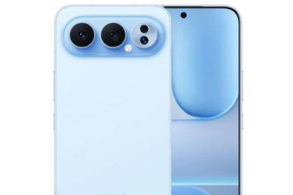 Smartphone Honor 500 Pro mostrando batería de 8000 mAh con chip E2 en pantalla AMOLED 120 Hz