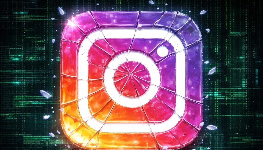 Interfaz de seguridad de una cuenta de Instagram mostrando avisos de protección y cambio de contraseña.