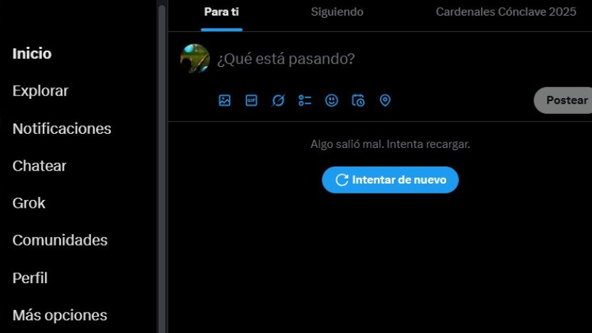Gráfico estadístico que muestra la caída de la red social X y los reportes de fallos en el servidor.