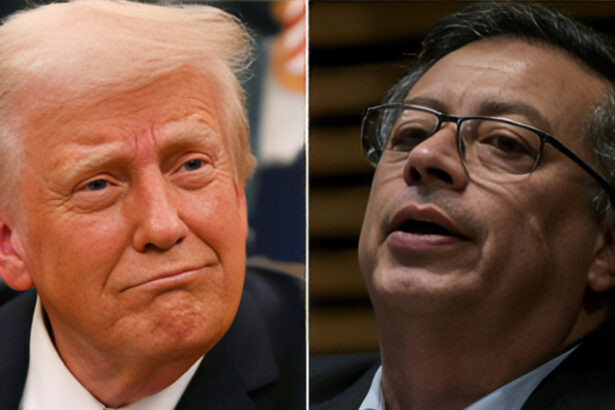 Donald Trump y Gustavo Petro en imagen compuesta sobre relaciones diplomáticas entre Estados Unidos y Colombia