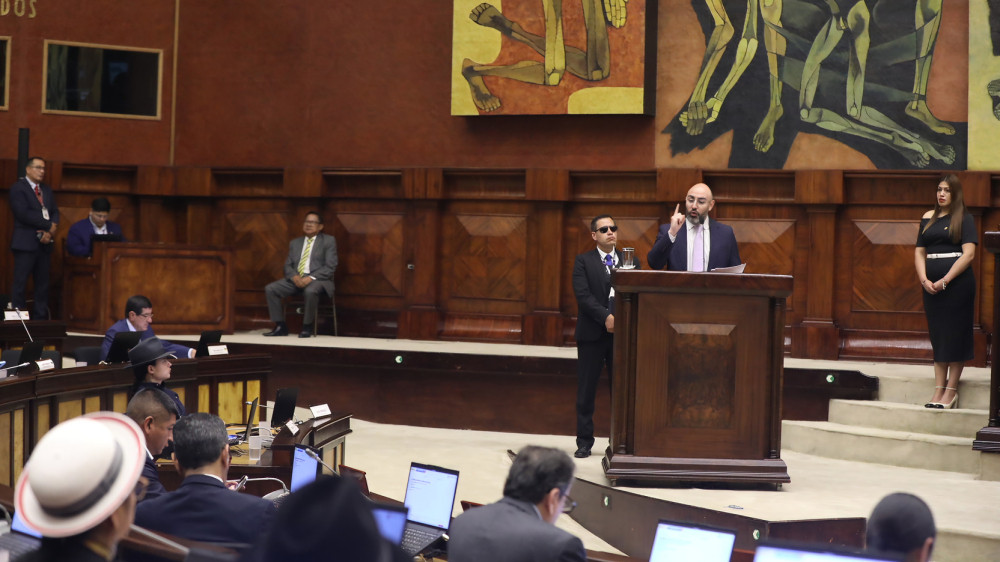 Mario Godoy presidente del Consejo de la Judicatura durante comparecencia en el Pleno de la Asamblea Nacional enero 2026