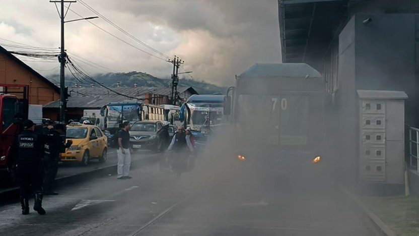 incendio de una unidad de la Ecovía