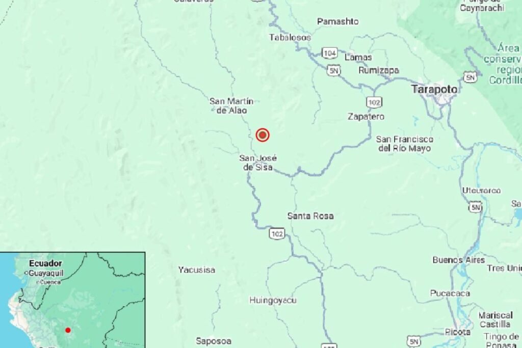 Mapa sísmico del temblor en Ecuador registrado el 8 de enero de 2026 según el Instituto Geofísico