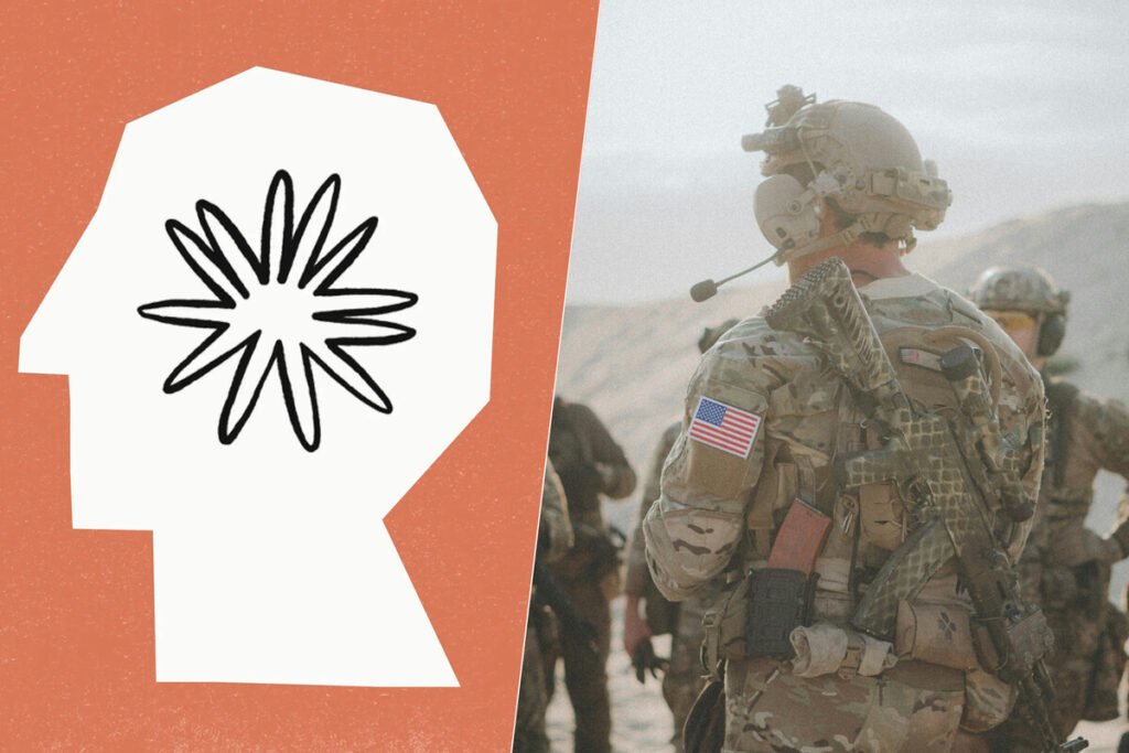 Representación simbólica del uso militar de la IA de Anthropic bajo el escrutinio del Pentágono.