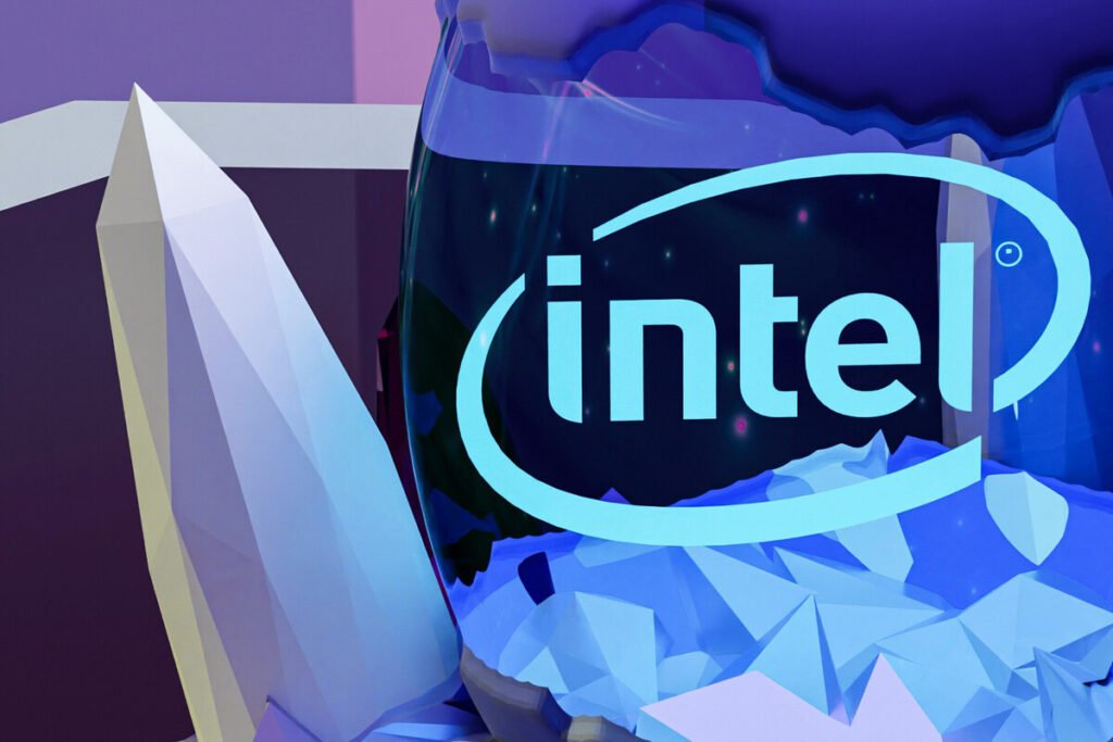 Gráfico técnico del diseño de la nueva GPU de Intel para IA optimizada para el procesamiento de datos masivos.