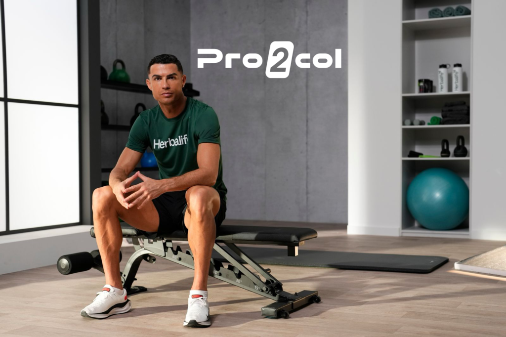 Cristiano Ronaldo anunciando su inversión estratégica en la tecnología de nutrición personalizada Cristiano Ronaldo en Herbalife Pro2col.