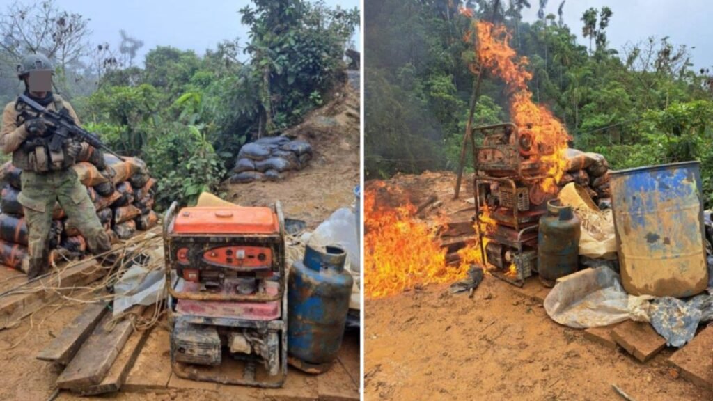 10 campamentos de minería ilegal son destruidos