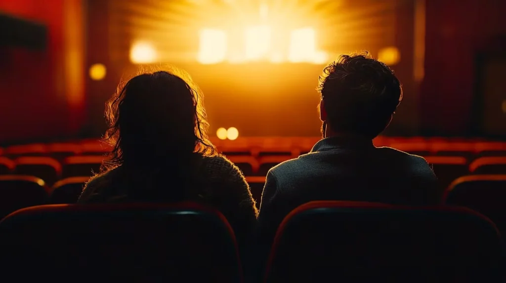 Personas viendo películas tristes