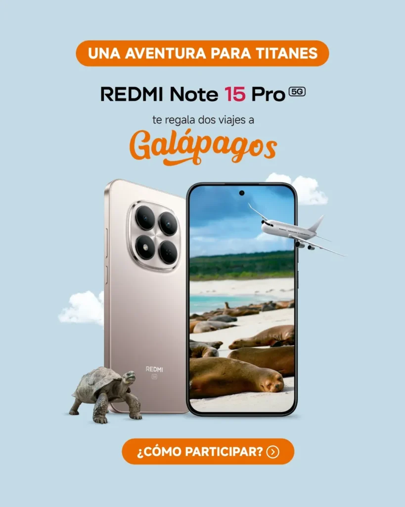Fotografía de la Serie Redmi Note 15 en Ecuador capturando paisajes naturales en las Islas Galápagos.