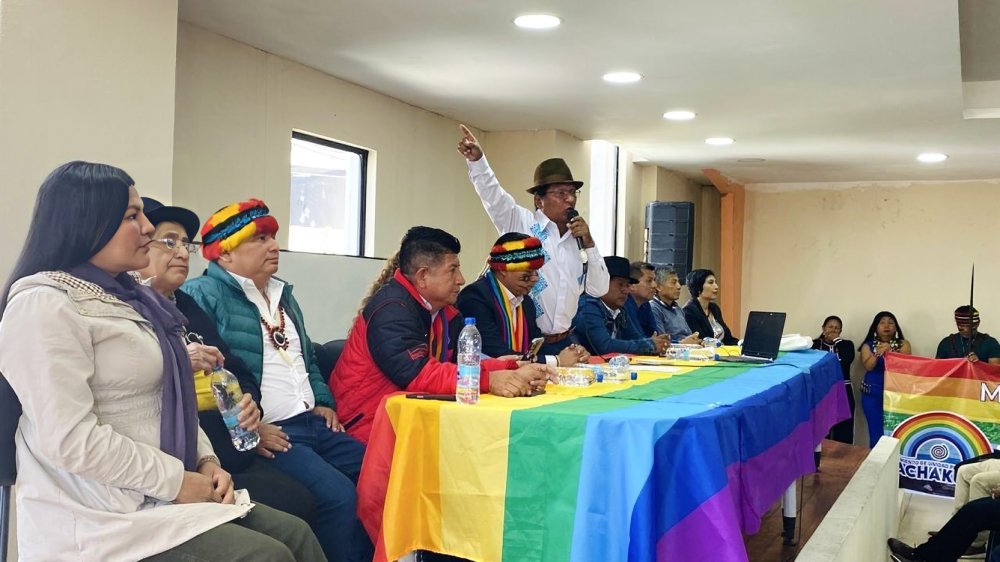 Asistentes al vigésimo quinto Consejo Directivo de Pachakutik el 20 de febrero de 2026 en Quito, Ecuador.