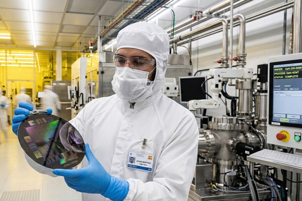 Maqueta técnica de los nuevos chips de galio desarrollados por SPARC e Indra para el proyecto GIGaNTE.