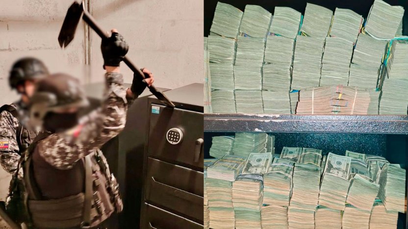 Policía dinero subsuelo edificio Quito