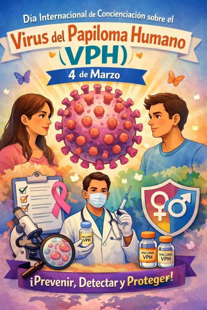 Gráfico informativo sobre la importancia de la concienciación sobre el VPH y la vacunación preventiva en mujeres.