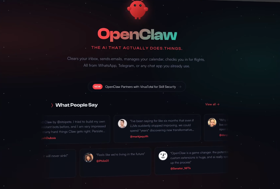 Interfaz técnica del agente de IA OpenClaw gestionando tareas autónomas en un servidor virtual.