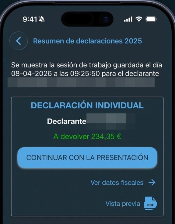 Interfaz oficial de Renta Web de la Agencia Tributaria para la declaración de la Renta 2025.