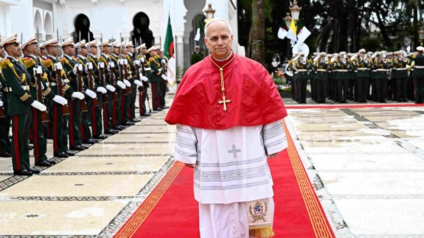 El papa León XIV durante su visita histórica a Argelia en abril de 2026 defendiendo la paz mundial.