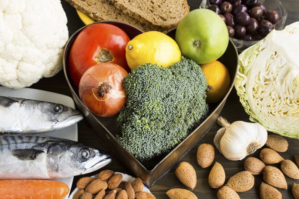 Infografía que muestra las 9 claves de la AHA para una alimentación saludable y la salud cardiovascular.