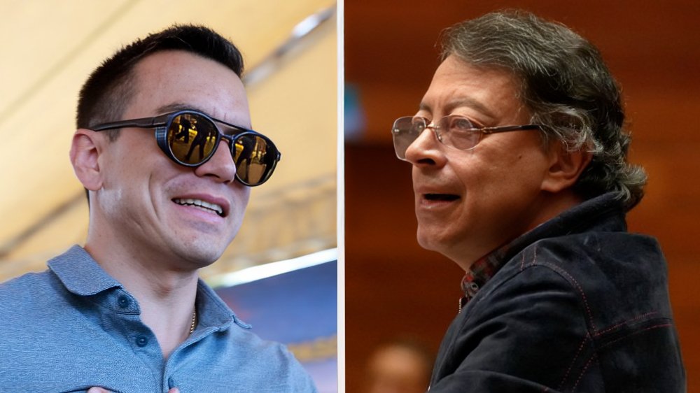 Retratos de Daniel Noboa y Gustavo Petro, presidentes de Ecuador y Colombia, ante crisis diplomática por demanda penal